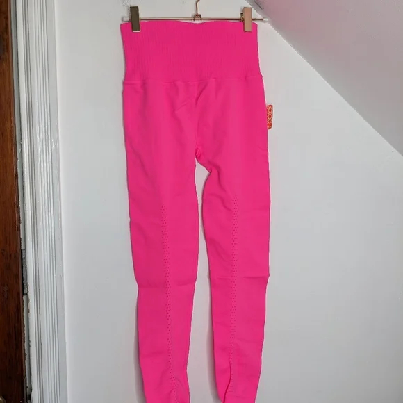 FREE PEOPLE MOVEMENT Tropical Pink High-Rise 7/8 Length Good Karma Leggings NEW - Picture 4 of 6
